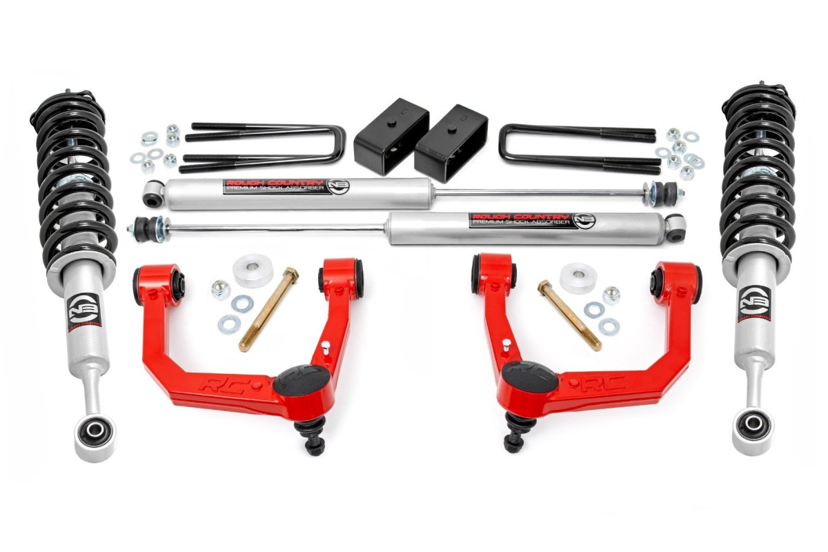 Toyota Tacoma Suspension Lift Kit - Rough Country - 3.5 Inch Lift Kit | N3 Struts - Red - '05-'23